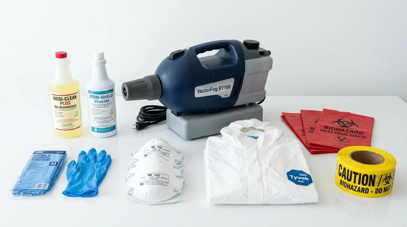 Professional biohazard remediation crew working in Hacienda Heights